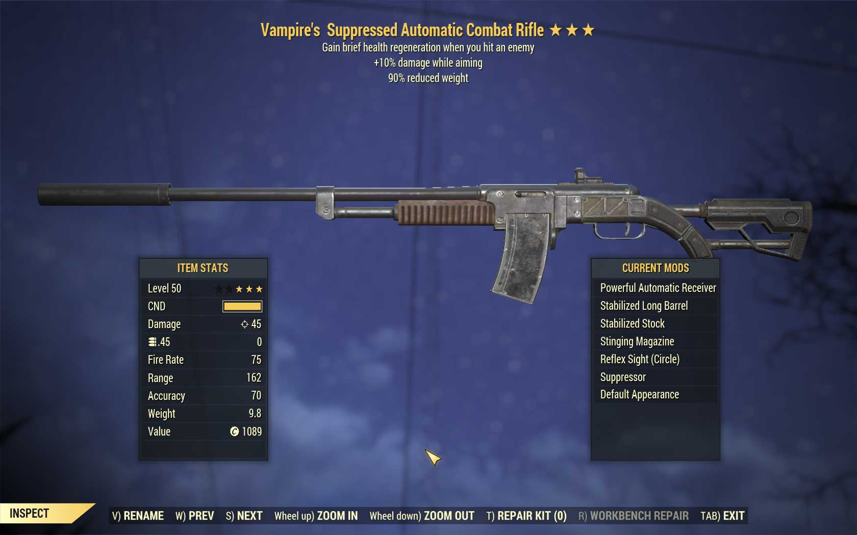 Vampire Rifle Buy Vampire's Combat Rifle (+25% d in FALLOUT 76 Items - Offer #2420111541