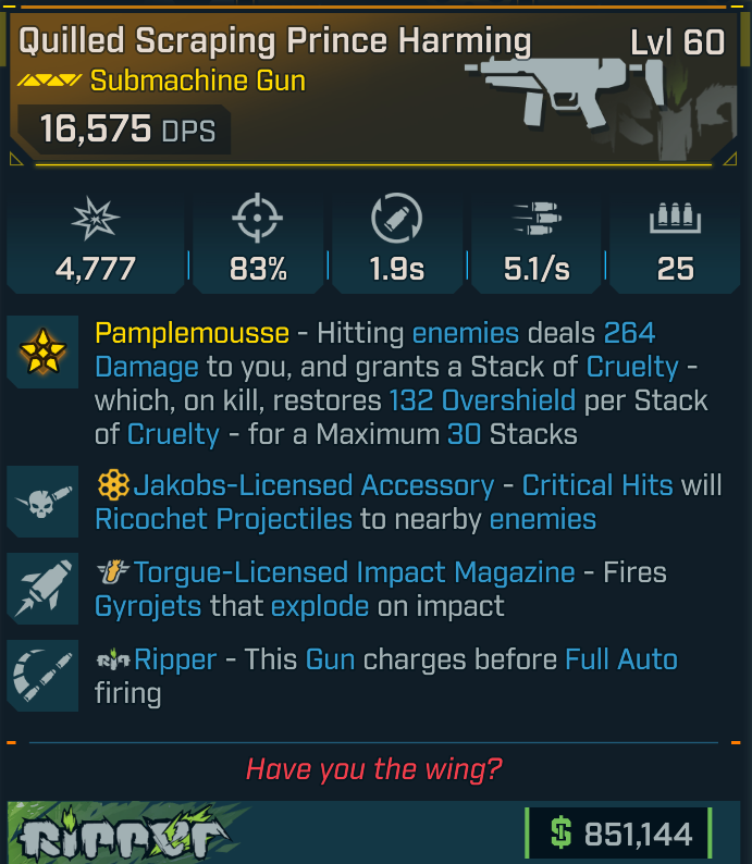 Torgue Ripper Buy Prince Harming [Jakobs crit, T in BORDERLANDS 4 Items - Offer ...