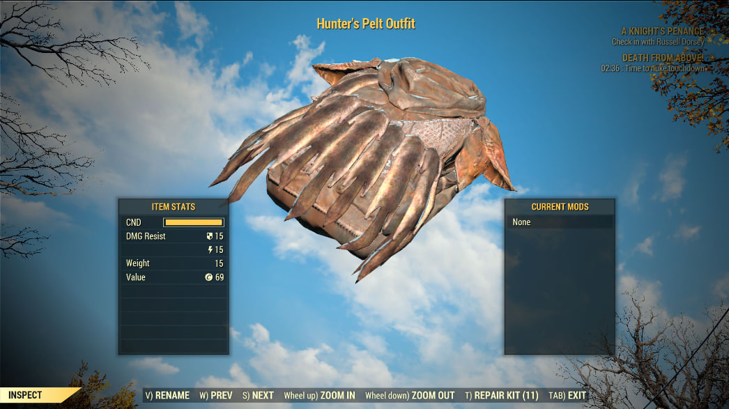 Buy Hunter's Pelt Outfit and Hood in FALLOUT 76 Items Offer 2327655867
