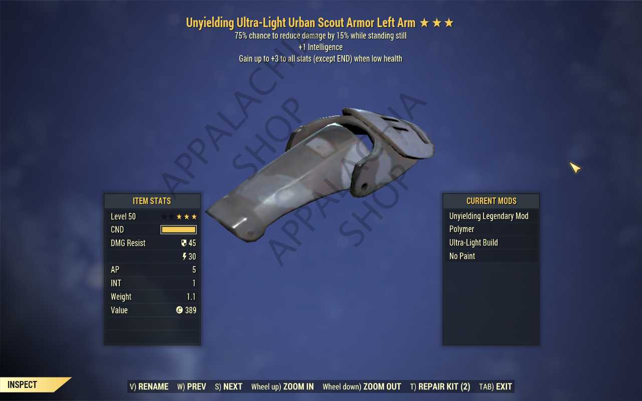 Buy [UNY INT SENT]Unyielding Senti in FALLOUT 76 Items - Offer #2629725059
