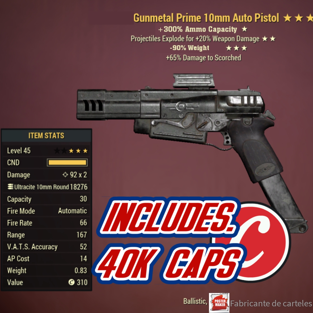 Buy [XBOX] Quad Explosive 10mm Pis in FALLOUT 76 Items - Offer #2611437731