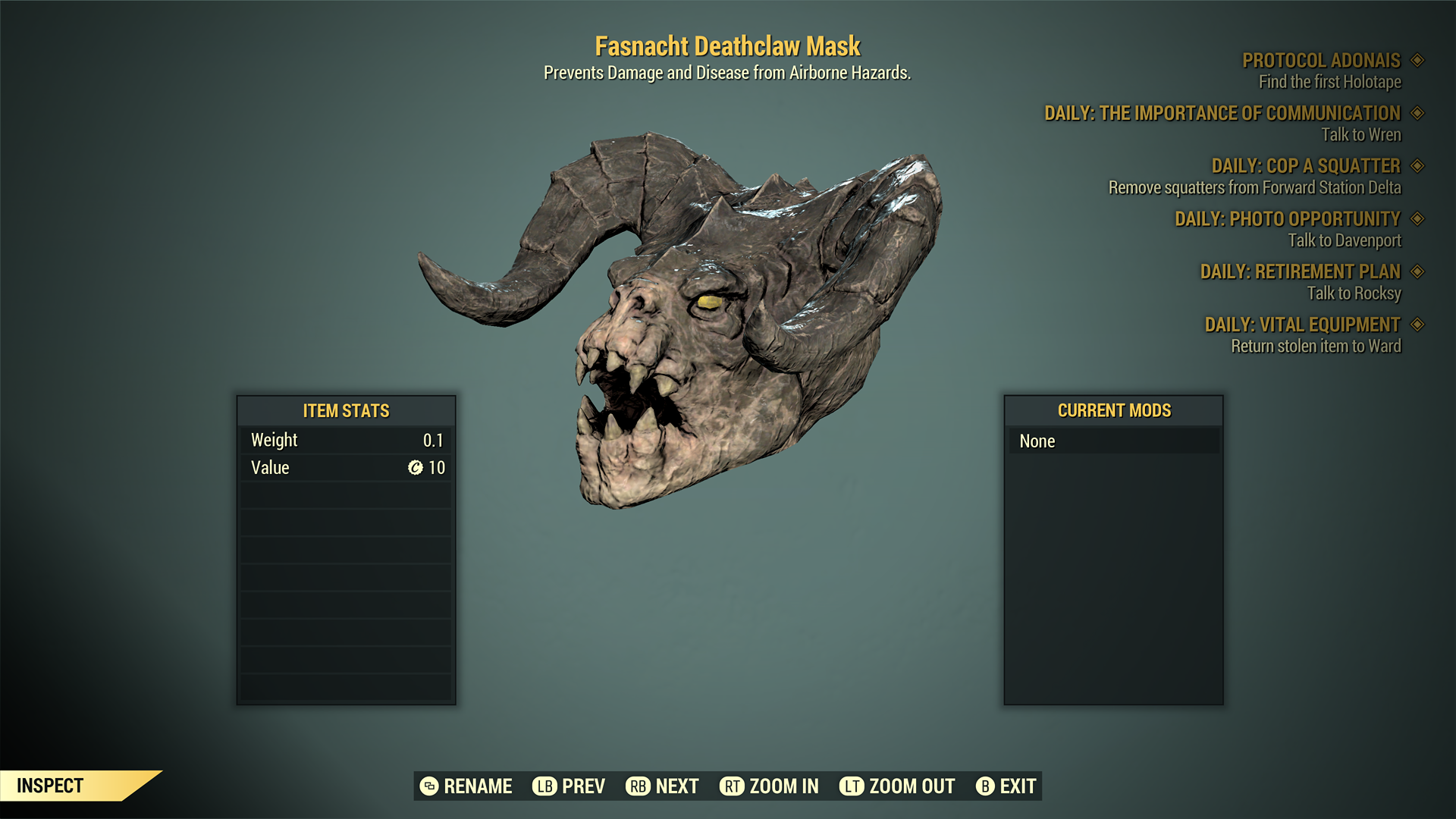 Buy [XBOX] Fasnacht Deathclaw Mask in FALLOUT 76 Items - Offer #2328639956