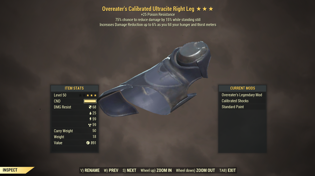 Buy overeater s sentinel ultracite in fallout 76 items offer 2422652513