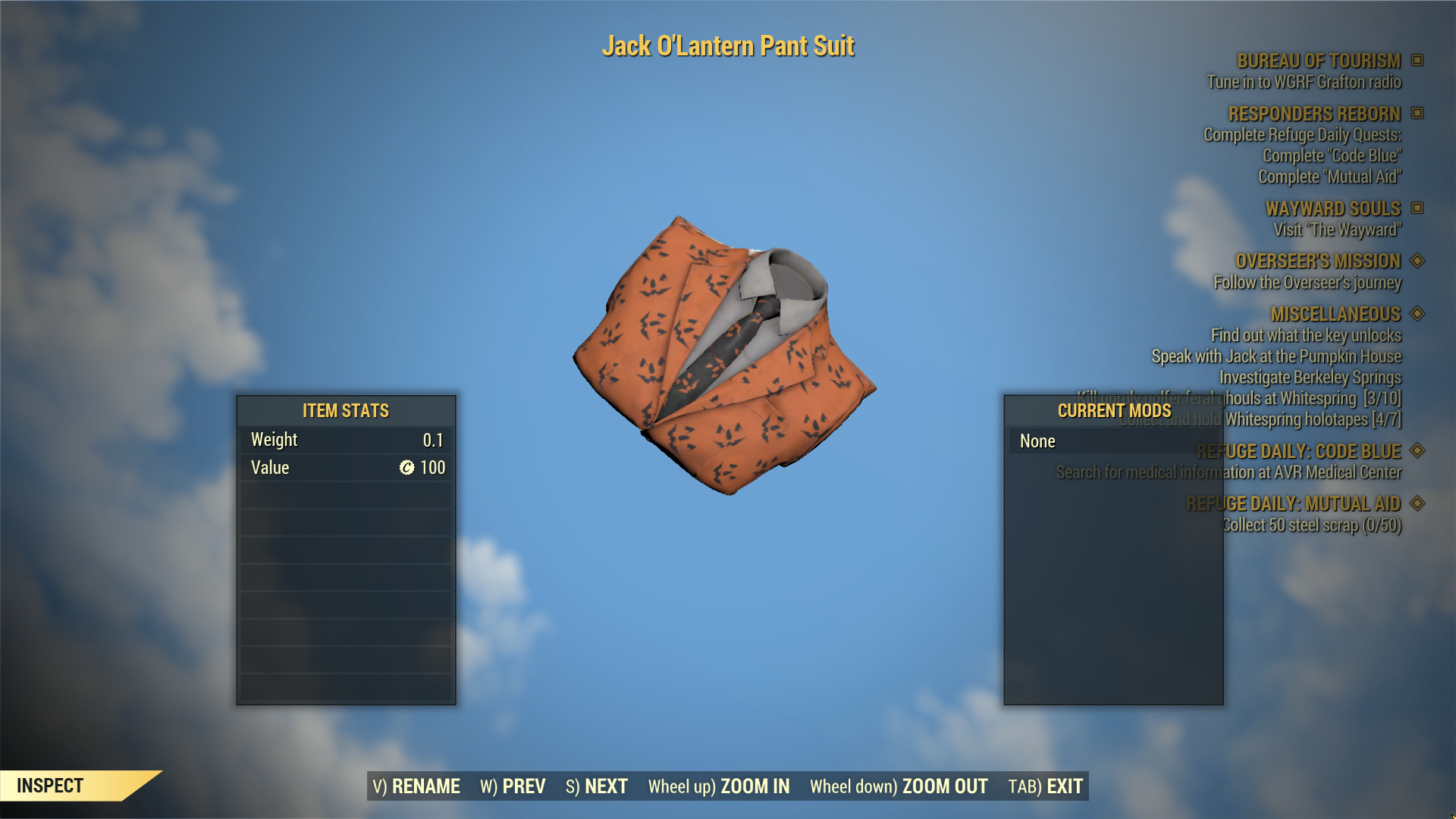 Buy Jack o Lantern Pant Suit + Sho in FALLOUT 76 Items Offer 2419577715