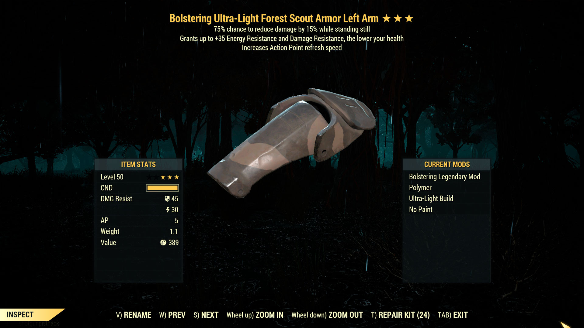 Buy Bolstering Sentinel Scout Armo in FALLOUT 76 Items Offer 2418244872