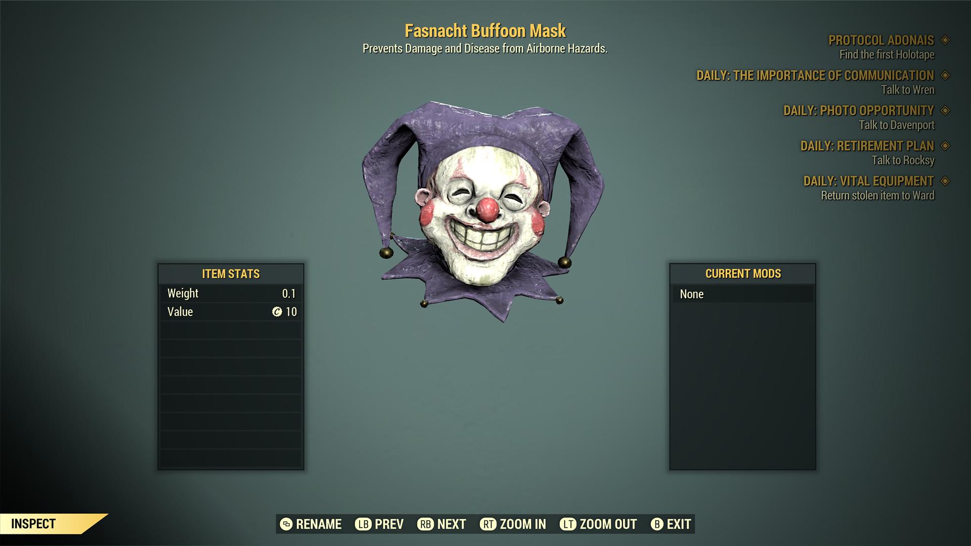 Buy [XBOX] Fasnacht Buffoon Mask in FALLOUT 76 Items - Offer #256389042