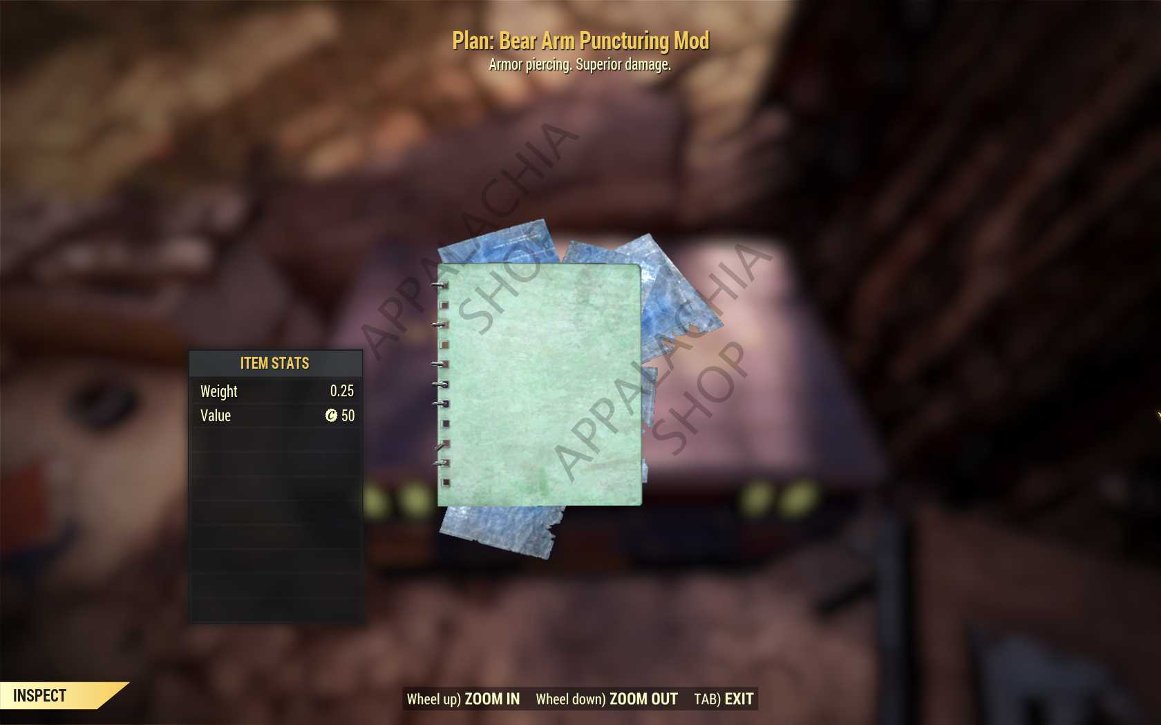 Buy Plan Bear Arm Puncturing Mod in FALLOUT 76 Items - Offer #2410332480