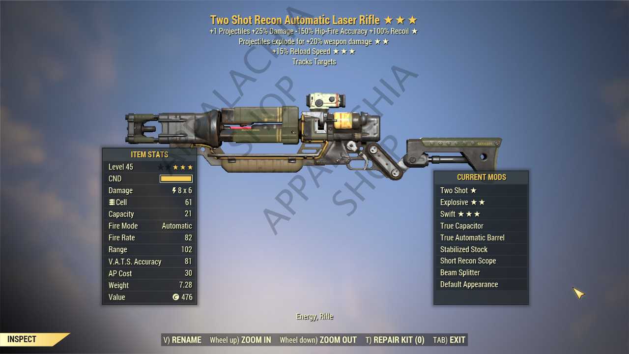 Buy Two Shot Explosive Laser rifle in FALLOUT 76 Items - Offer #2610757572