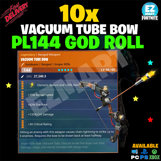 Buy 10x Vacuum Tube Bow (Nature) P in FORTNITE Items Offer 2415995564