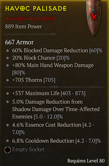 Buy ANCESTRAL NECRO SHIELD LVL 80 in DIABLO 4 Items - Offer #2329850979