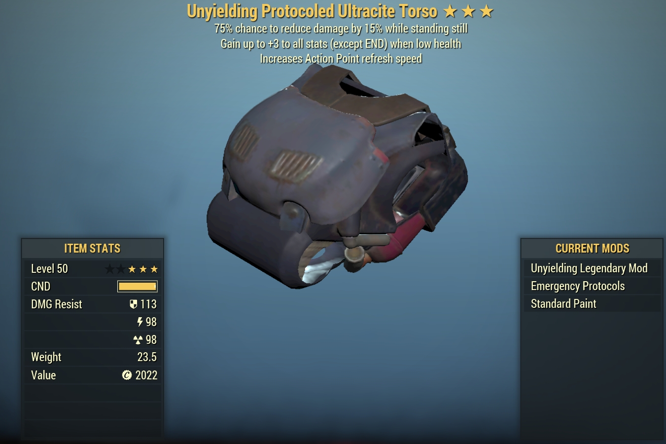 Buy Ultracite Unyielding Sentinel in FALLOUT 76 Items - Offer #2312586224