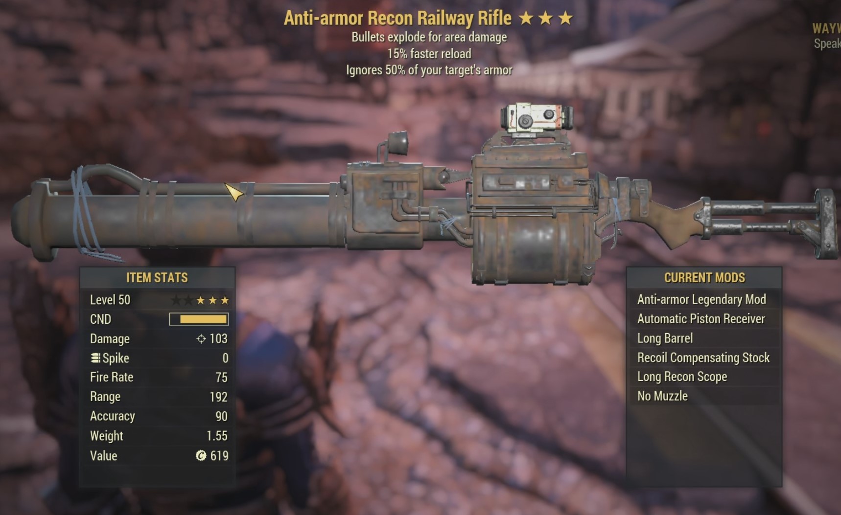 Buy Anti-armor Explosive Railway R in FALLOUT 76 Items - Offer #259523309