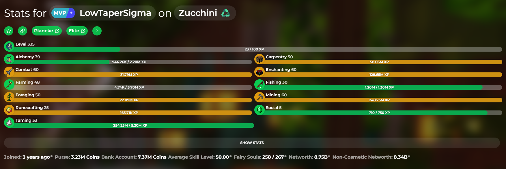 Buy MVP+ | 335 SB LVL | 8.75B NW | in MINECRAFT: HYPIXEL Accounts ...