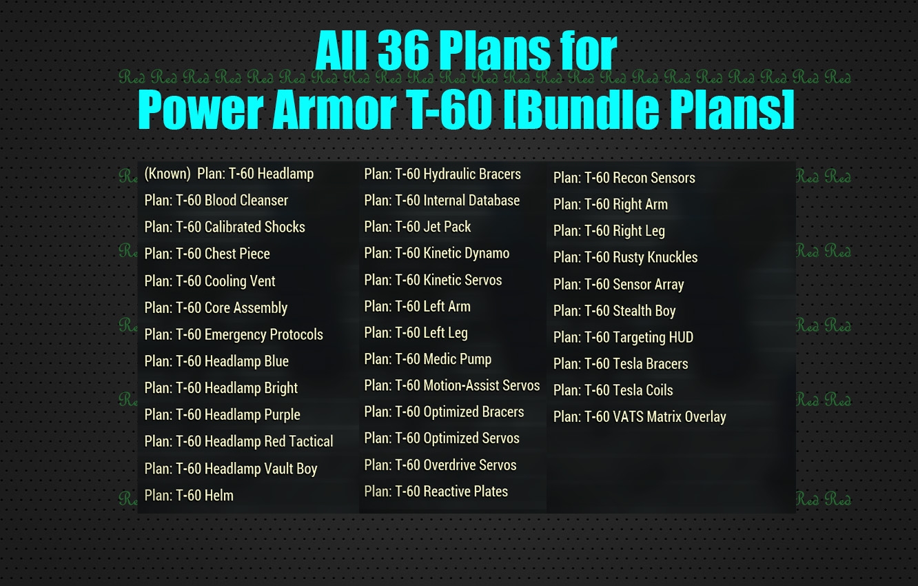 T-45 Power Armor Mod Plans Bundle Set Fallout 76 (PC) Buy, 53% OFF