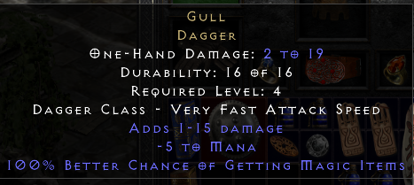Buy LADDER Gull Dagger 100 Magic F In DIABLO 2 RESURRECTED Items 