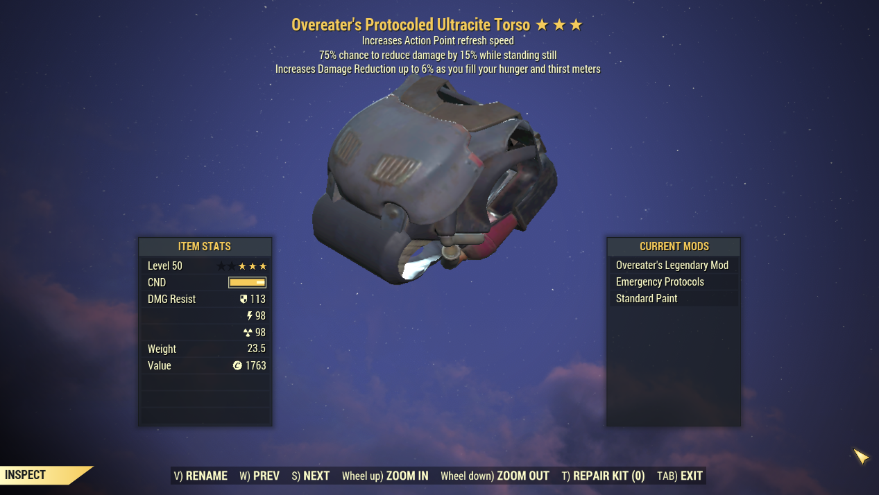 Buy Overeaters Sentinel Ultracite In Fallout 76 Items Offer 243338306