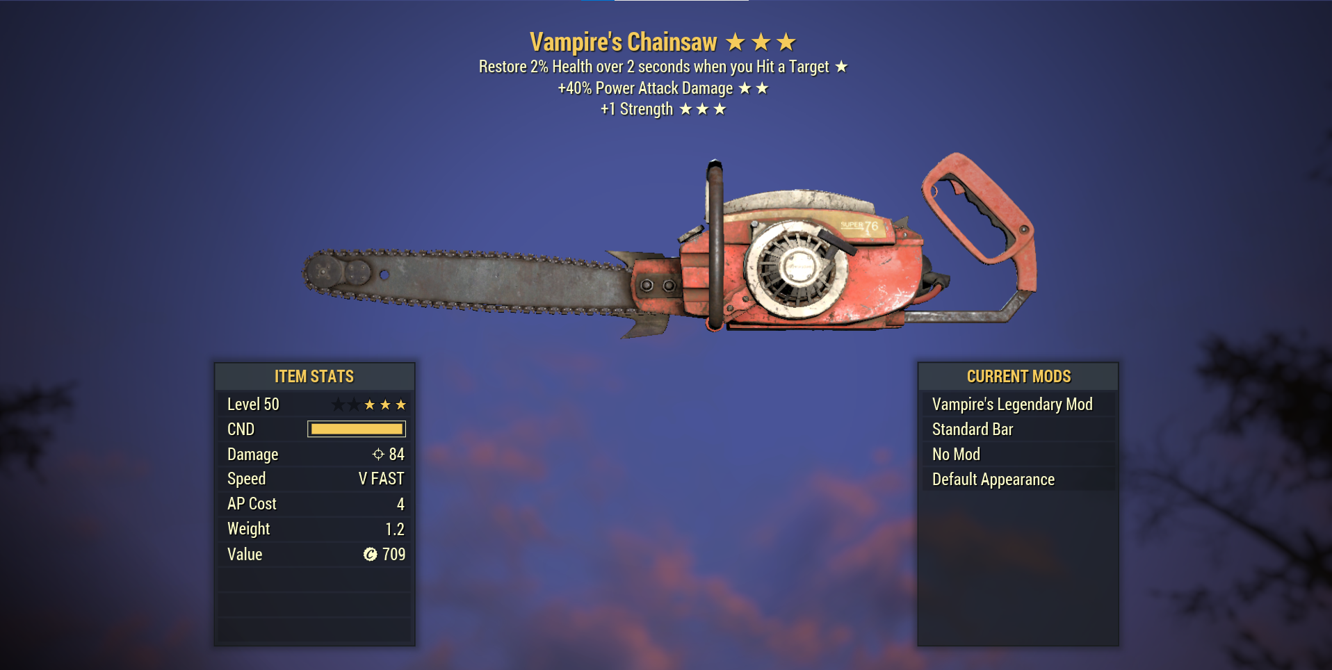 Buy Vampire’s Chainsaw [40 More in FALLOUT 76 Items Offer 2327715885