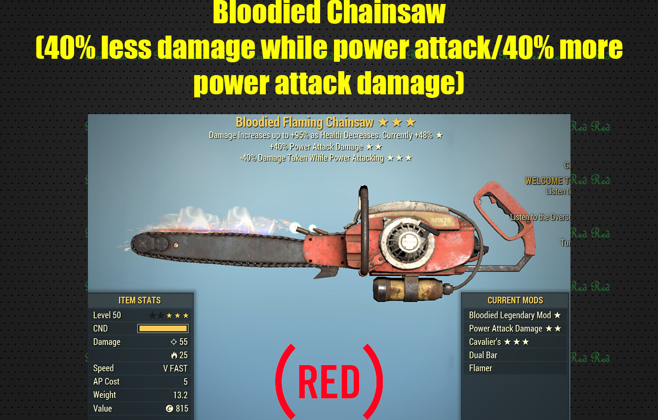 Buy Bloodied Chainsaw (40% Less Da In FALLOUT 76 Items - Offer #246077019