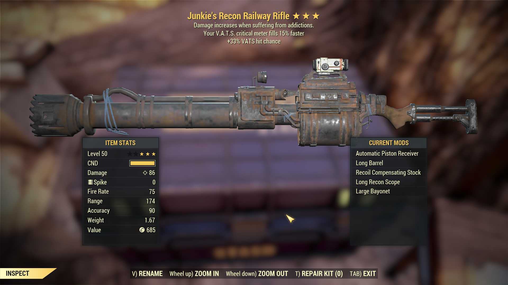 Buy Junkie's Railway (+50% VATS hi in FALLOUT 76 Items - Offer #2420116045