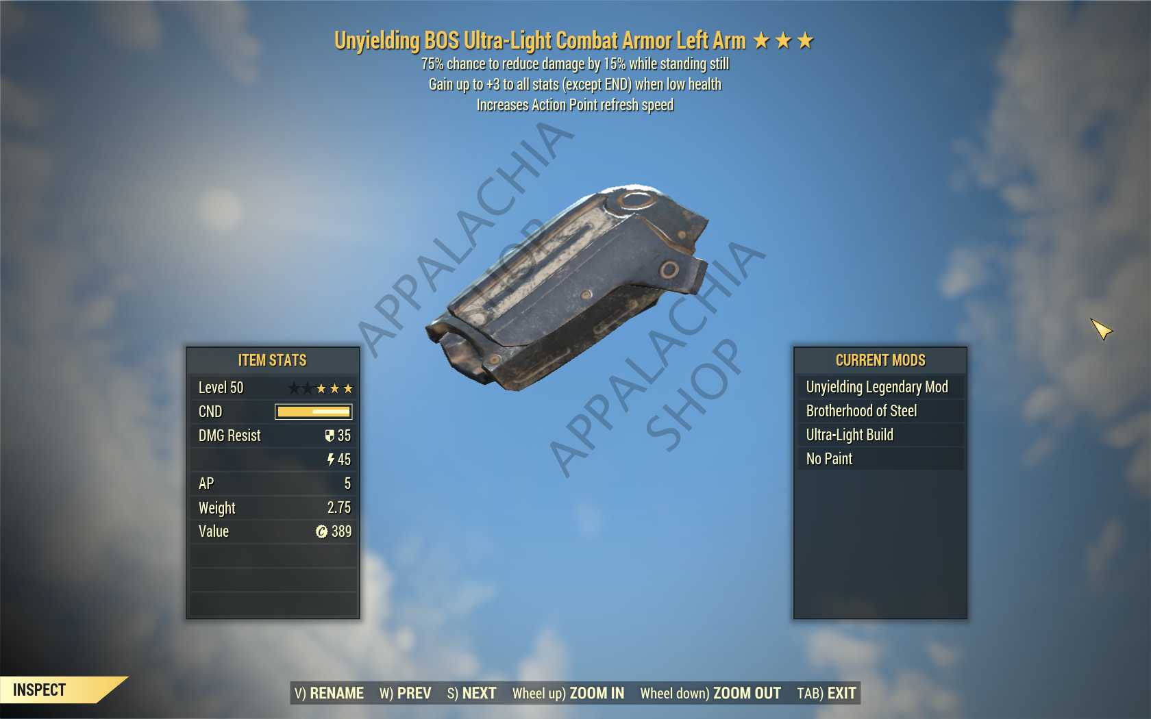 Buy [UNY AP SENT]Unyielding Sentin in FALLOUT 76 Items - Offer #247070421