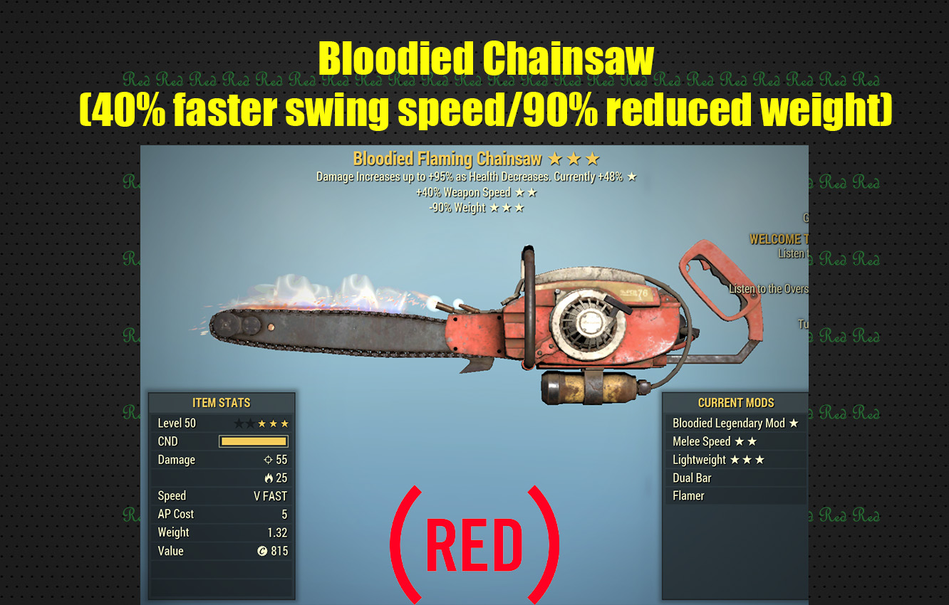 Buy Bloodied Chainsaw (40 faster in FALLOUT 76 Items Offer 2424366111