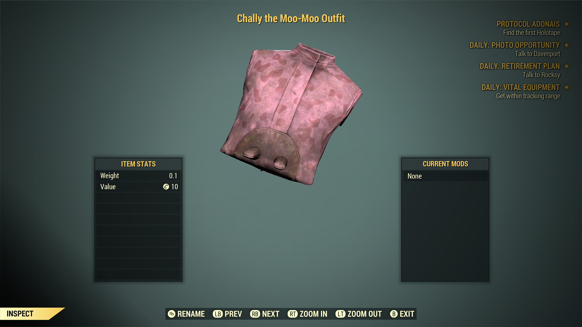 Buy [XBOX] Chally the Moo-Moo Mask in FALLOUT 76 Items - Offer #259671345