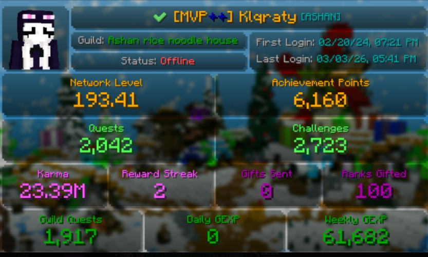 Buy MVP++ / DARK BLUE PLUS / 3B NW in MINECRAFT: HYPIXEL Accounts ...