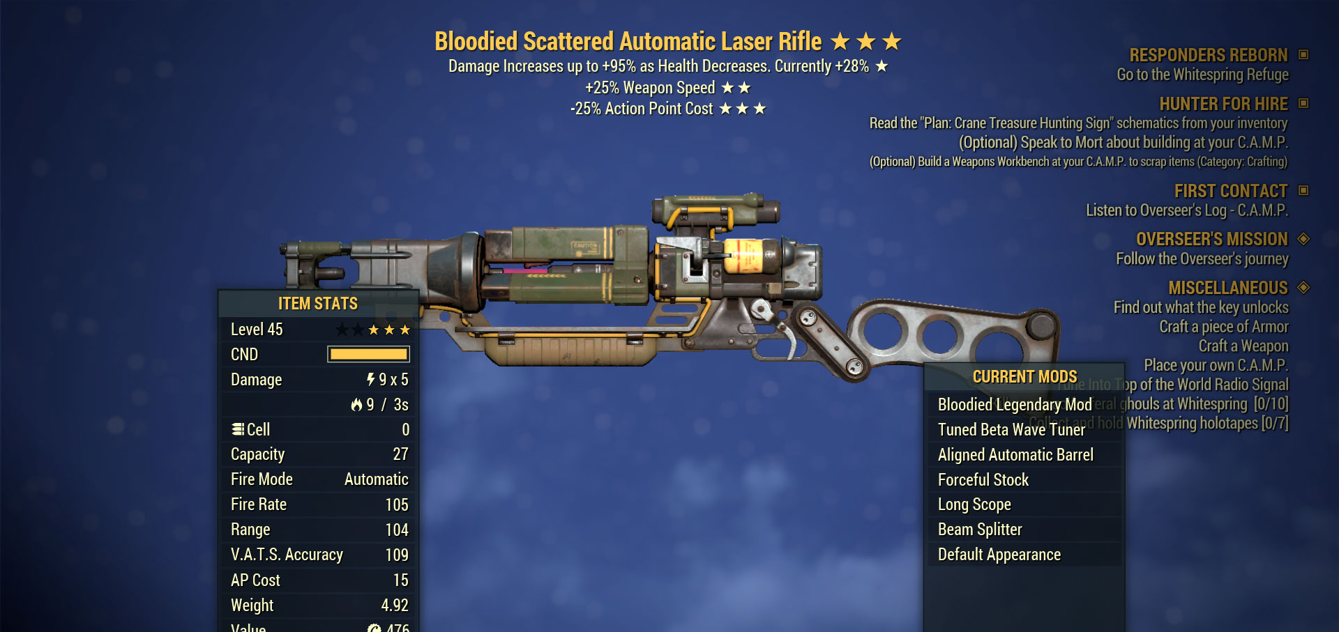 Buy Bloodied Ultracite Laser Rifle in FALLOUT 76 Items - Offer #241186889