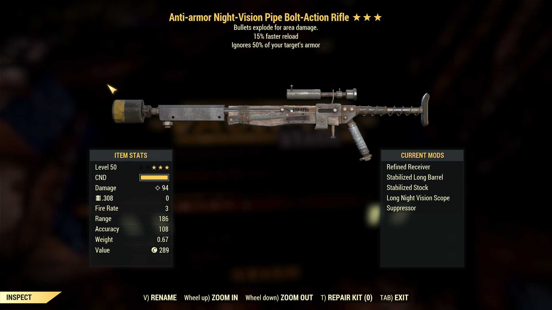 Buy Anti-Armor Explosive Pipe Bolt in FALLOUT 76 Items - Offer #236713454