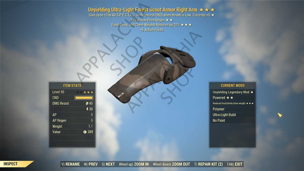 Buy [UNY AP FDCWR]Unyielding Food in FALLOUT 76 Items - Offer #2628183513