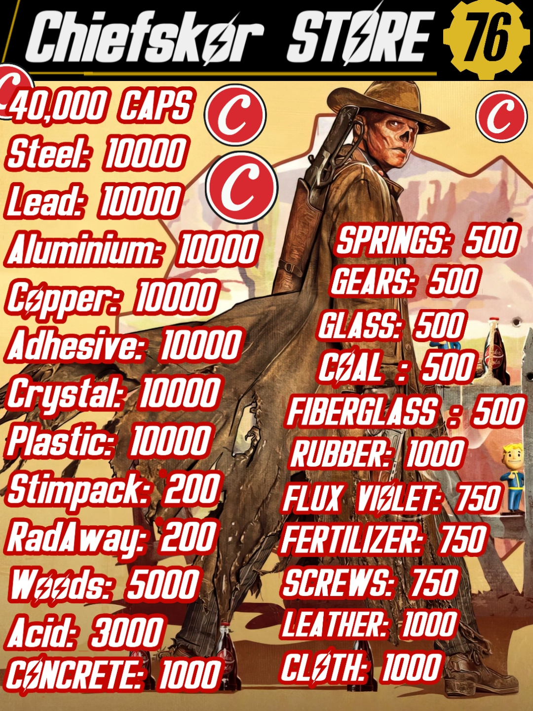 Buy [XBOX ] JUNK + 40,000 CAPS in FALLOUT 76 Items - Offer #268167243