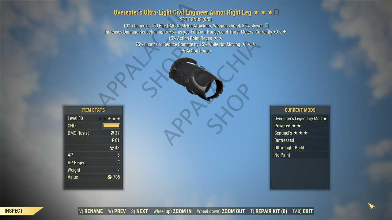 Buy [OE AP SENT]Overeater's Sentin in FALLOUT 76 Items - Offer #2628458294