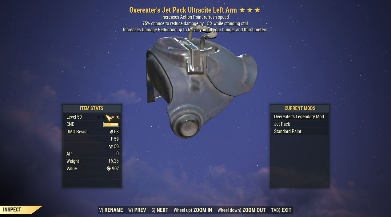 Buy overeater s sentinel ultracite in fallout 76 items offer 2422698466