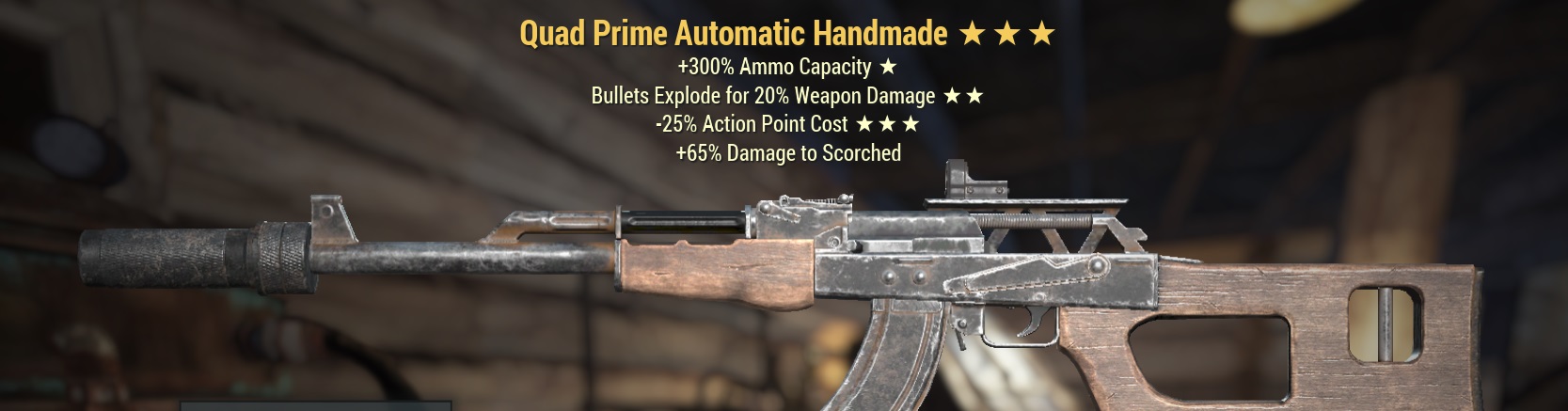 Buy Handmade Rifle Quad/Explosive/ in FALLOUT 76 Items - Offer #2411639663