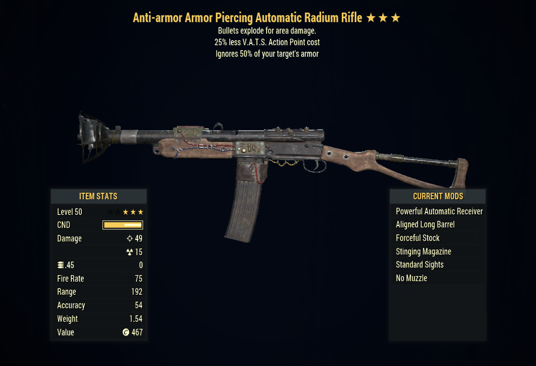 Buy [PC] Anti-armor Radium Rifle ( in FALLOUT 76 Items - Offer #2422283778