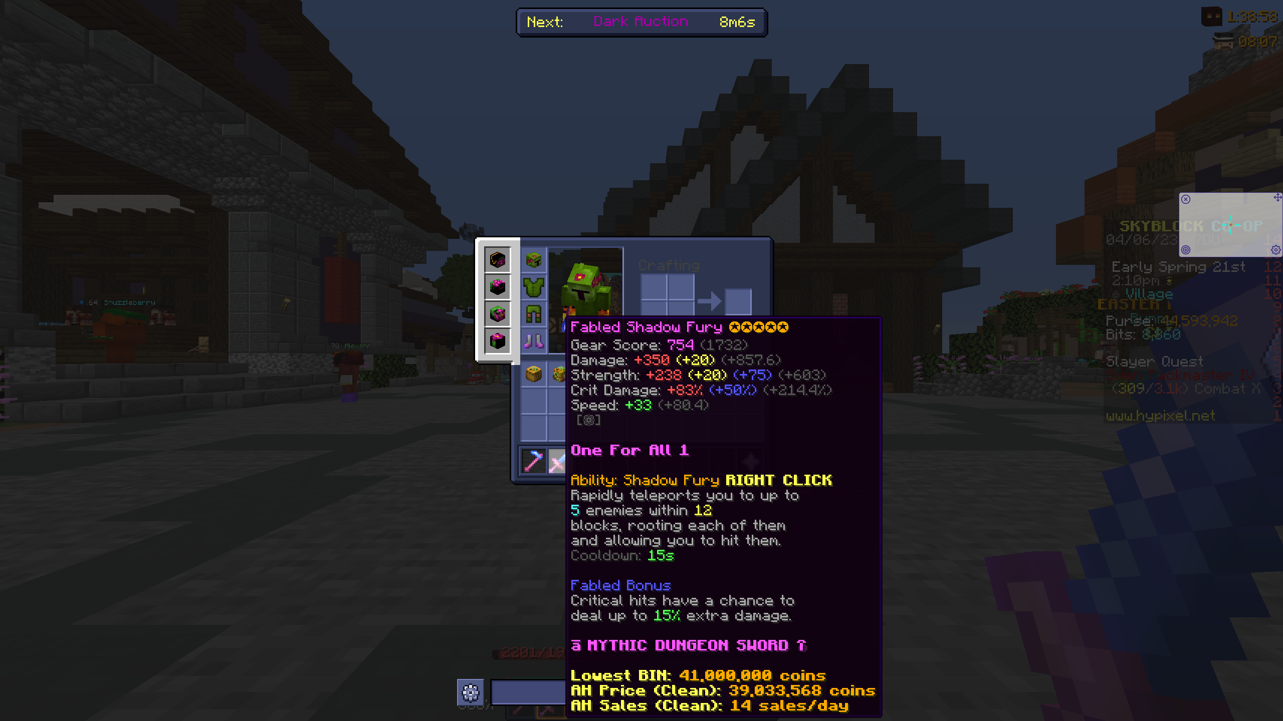 Buy Maxed Shadow Fury Cheapest Pri in MINECRAFT: HYPIXEL Items - Offer