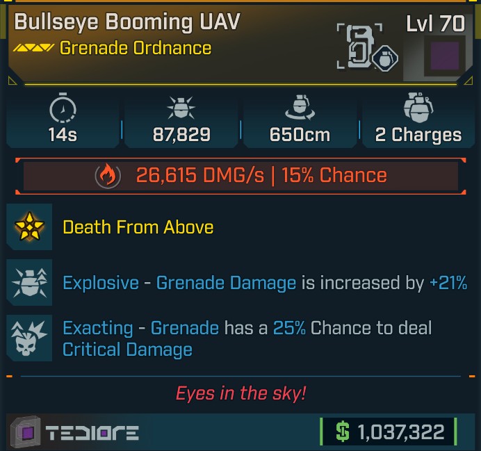 Buy ⭐[GOD ROLL] L70 UAV (FIRE) - in BORDERLANDS 4 Items - Offer #2628214760