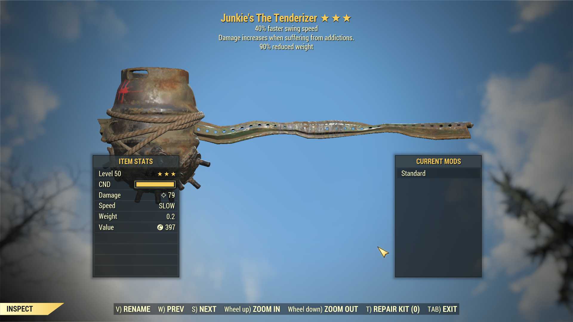 Buy Junkie's Tenderizer (40 Faste in FALLOUT 76 Items Offer 231740019