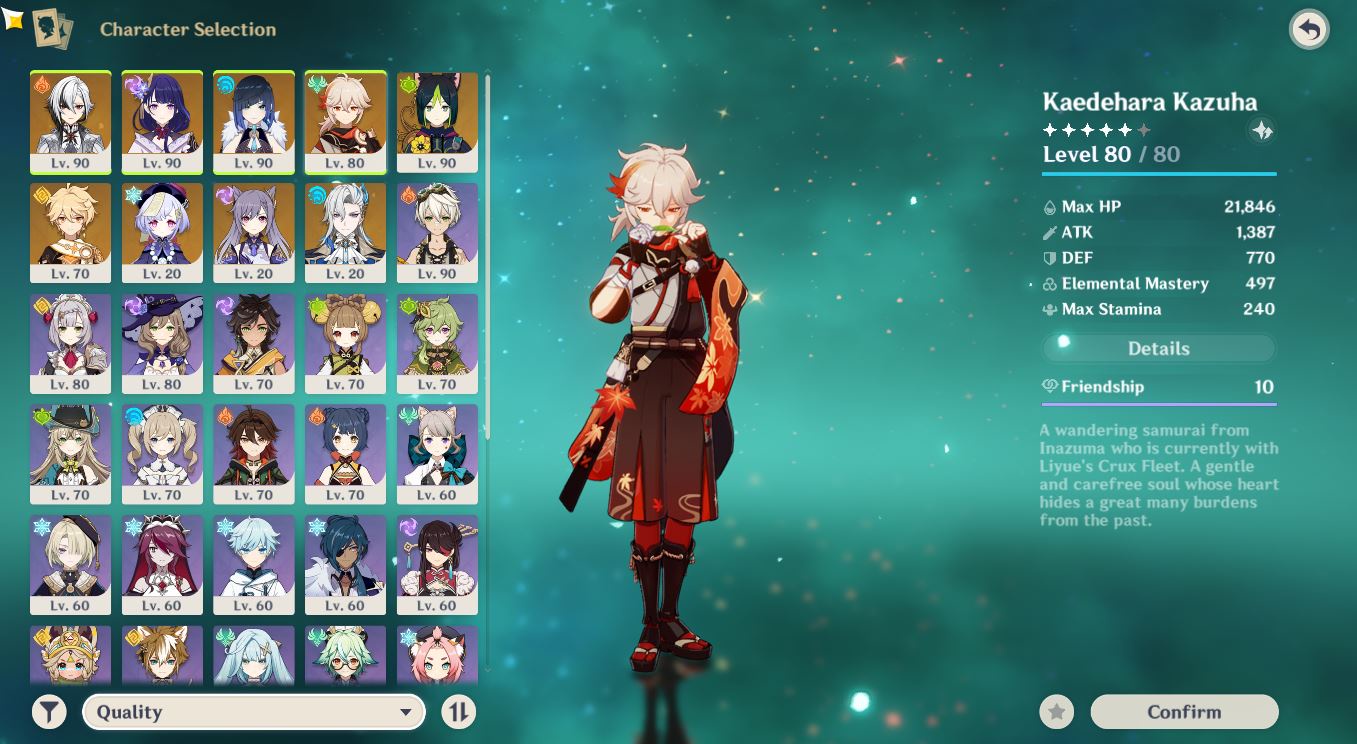 Compte Genshin Impact AR55 Europe – 6 Persos 5 étoiles – PC – Neuf