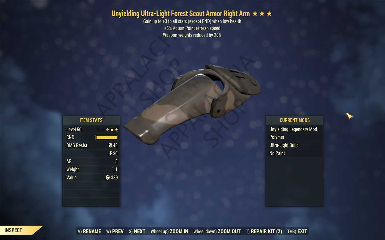 Buy [UNY AP WWR]Unyielding Weapon in FALLOUT 76 Items - Offer #2629774178