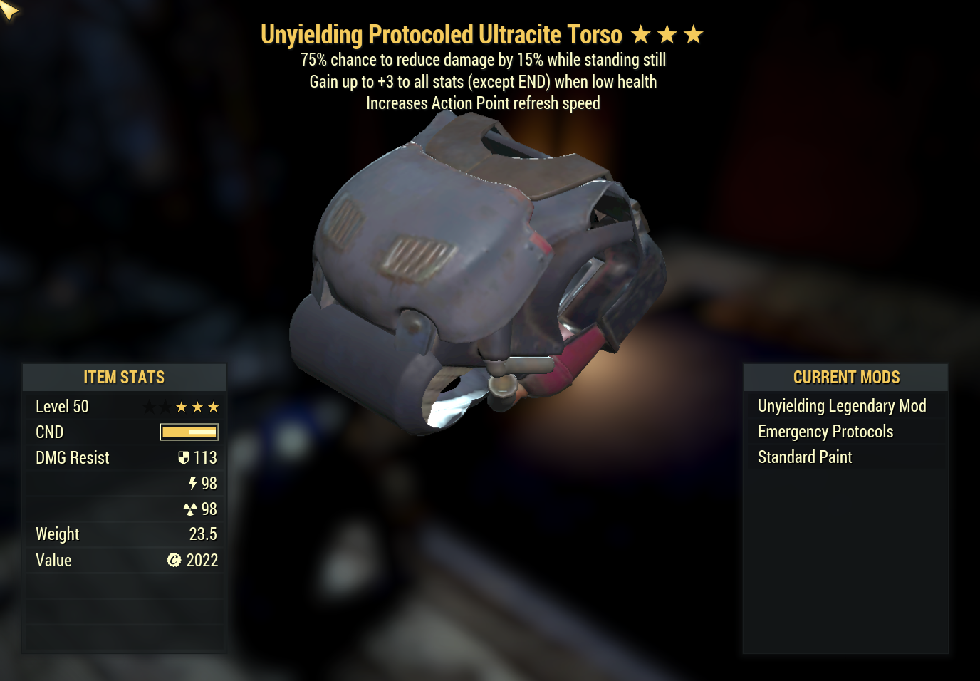 Buy Unyielding Sentinel Ultracite In Fallout 76 Items Offer 231970352