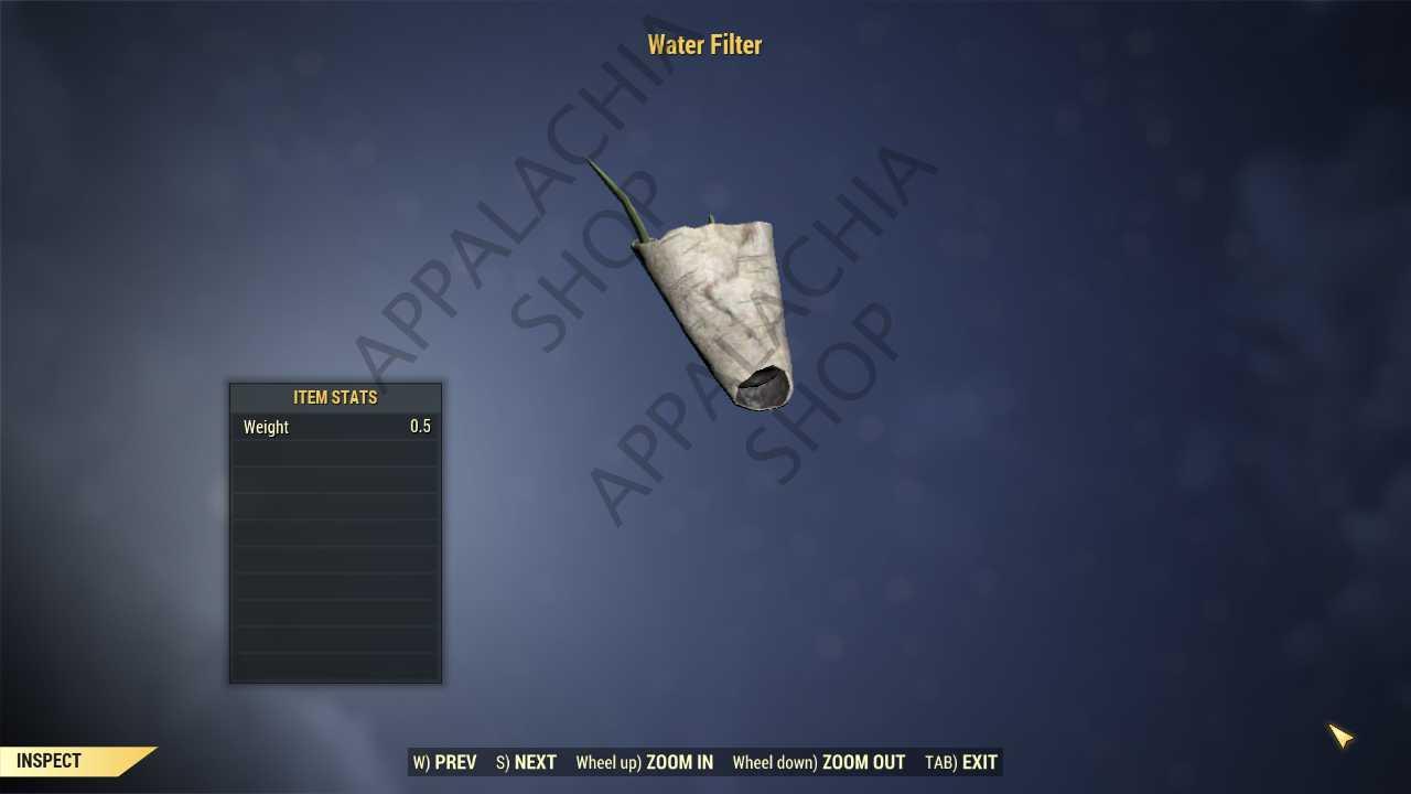 Buy Water Filter [Collector item][ in FALLOUT 76 Items - Offer #2629783561