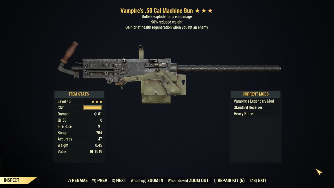 Buy [PC] Vampire's Explosive 50 Ca in FALLOUT 76 Items - Offer #251216541