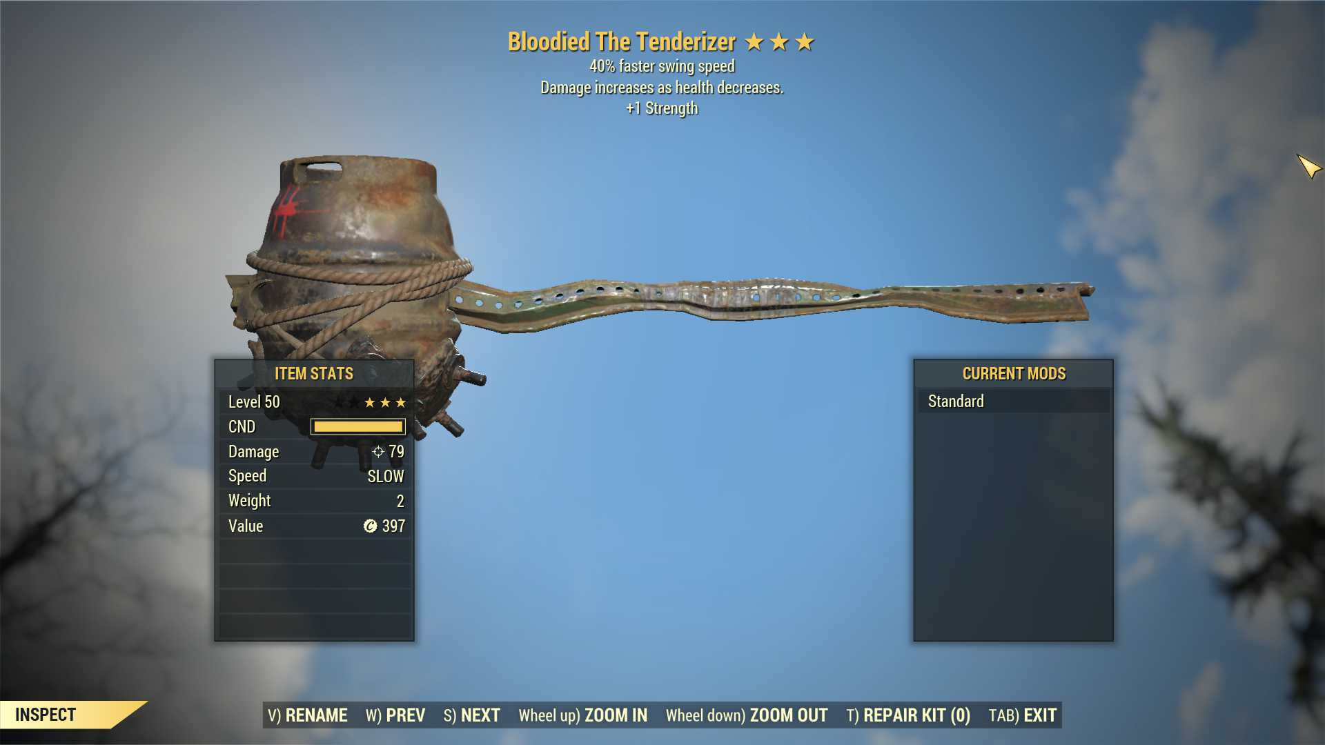 Buy Bloodied Tenderizer (40 Faste in FALLOUT 76 Items Offer 245722129