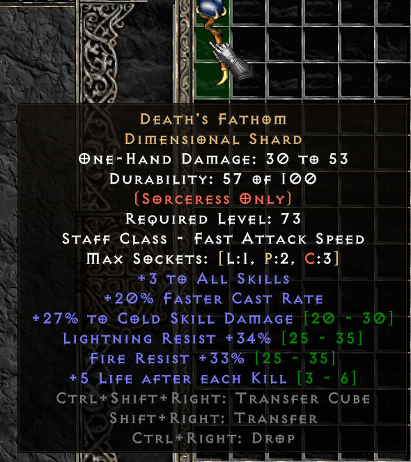 Pd2 Rune Values Buy DEATH'S FATHOM (CLEAN) ** SEAS in PROJECT DIABLO 2 Items - Offer ...
