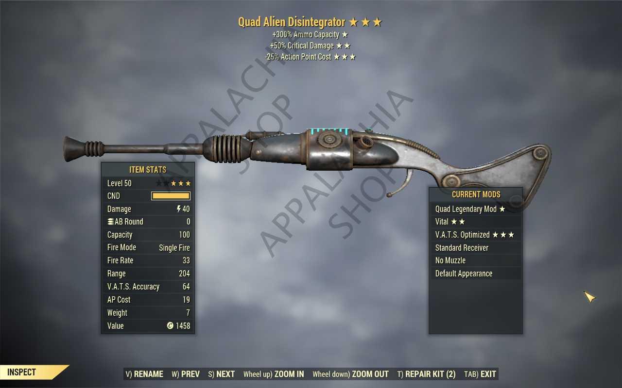 Buy Quad Alien Disintegrator (+50% in FALLOUT 76 Items - Offer #2627793075