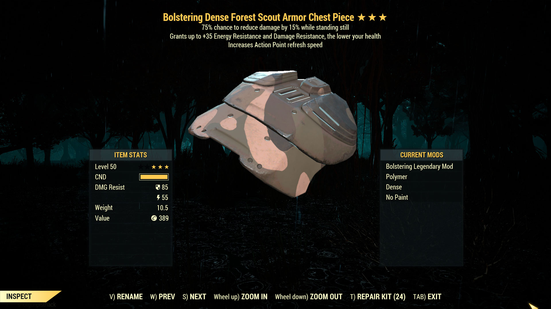 Buy Bolstering Sentinel Scout Armo in FALLOUT 76 Items Offer 2418244872