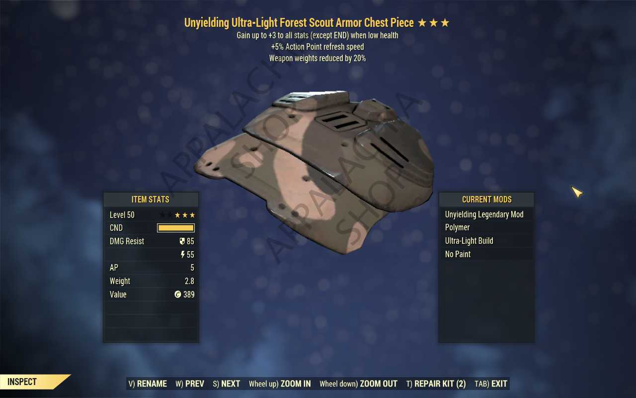 Buy [UNY AP WWR]Unyielding Weapon in FALLOUT 76 Items - Offer #2629774178