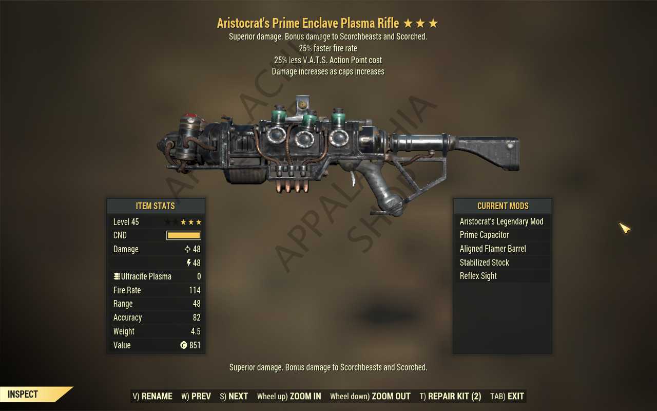 Buy Aristocrat's Enclave Plasma ri in FALLOUT 76 Items - Offer #2311113566