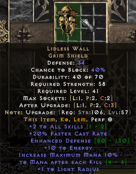 Project Shied Image Buy Lidless Wall Shield - PD2 Seas in PROJECT DIABLO 2 Items - Offer ...